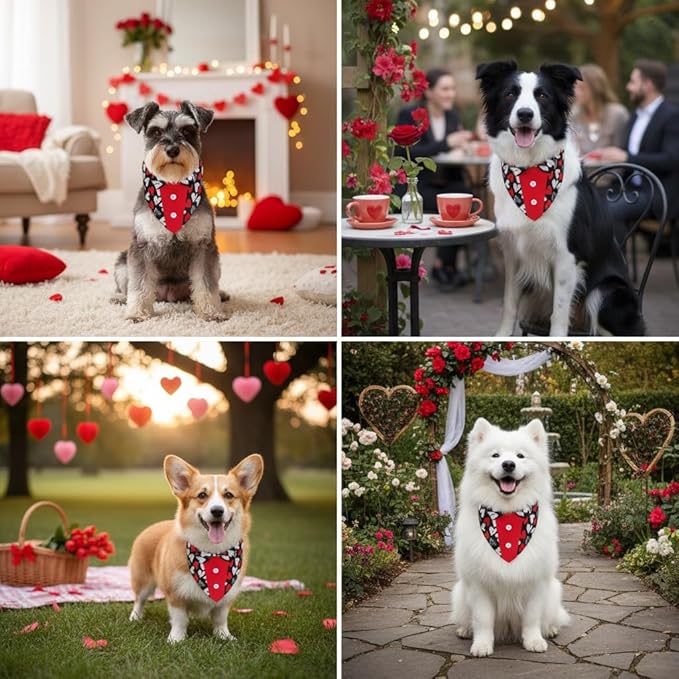 ADOGGYGO Valentine Dog Tuxedo, Adjustable Valentine Bandana - Image 3