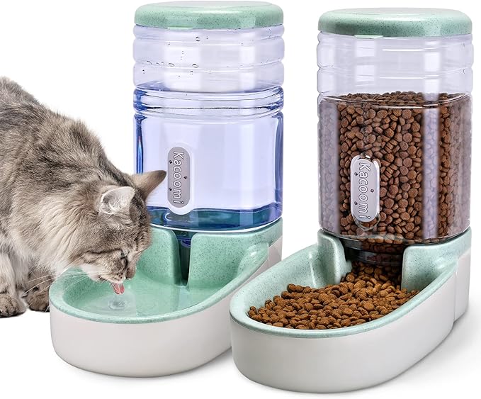 Kacoomi Automatic Dog Cat Feeder and Water Dispenser Gravity Food Feeder and by Kacoomi