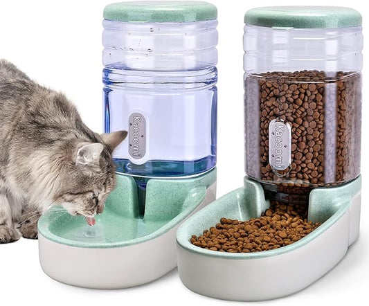 Kacoomi Automatic Dog Cat Feeder and Water Dispenser Gravity Food Feeder and by Kacoomi