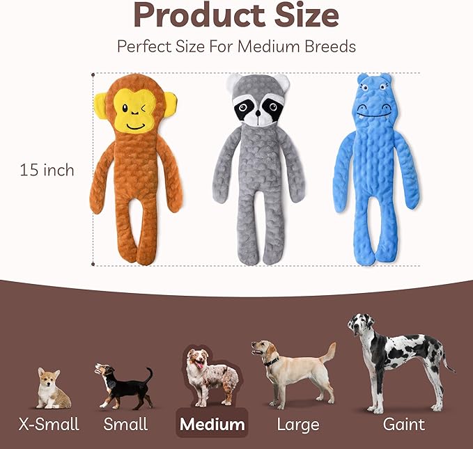 SHARLOVY No Stuffing Dog Toys 5 Pack, Crinkle Interactive Dogs Toy - Image 4
