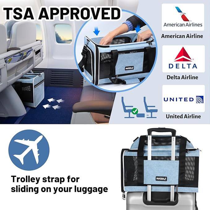 Cat Carrier Top-Expandable 18x11x11, United Delta American Airline Approved Dog - Image 3
