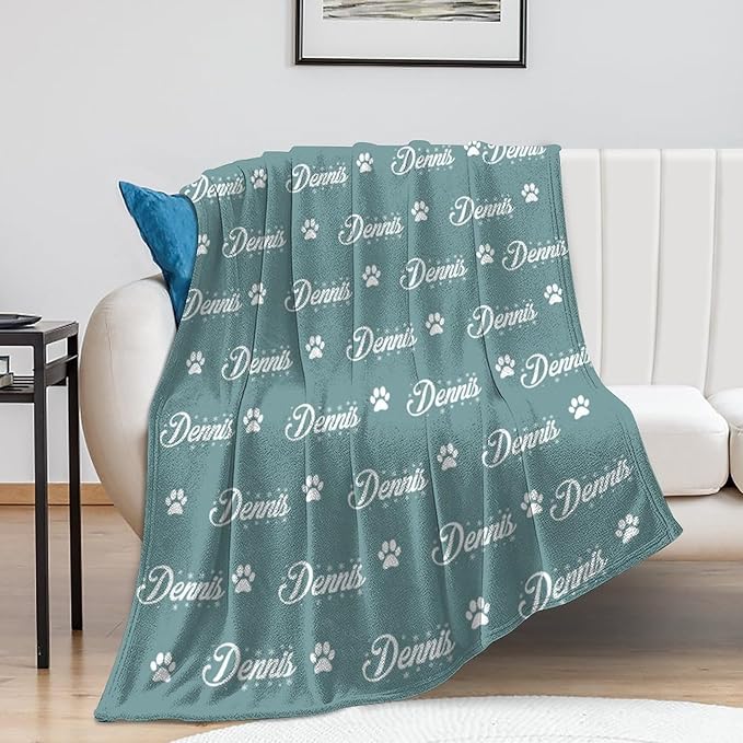 Personalized Paw Print Dog Blanket - Image 5