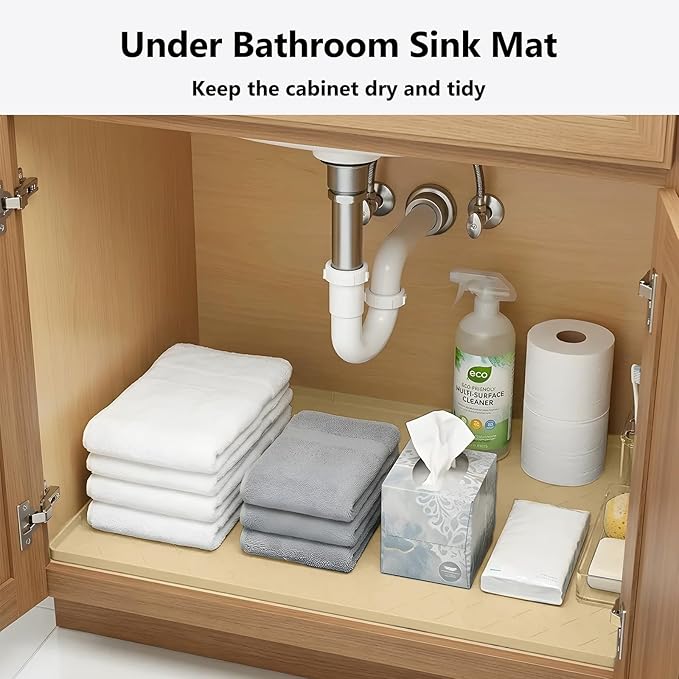 Mateeylife Under Sink Mats for Kitchen Waterproof 31"X22", Undersink - Image 5
