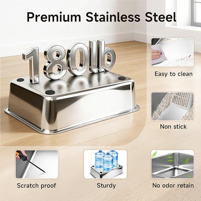 Extra Large Stainless Steel Litter Box - Image 7