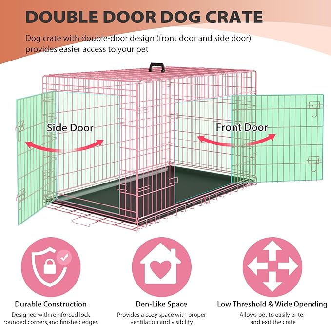 BestPet 30 Inch Dog Crates for Small Medium Dogs Folding Metal Wire Crates Dog - Image 3