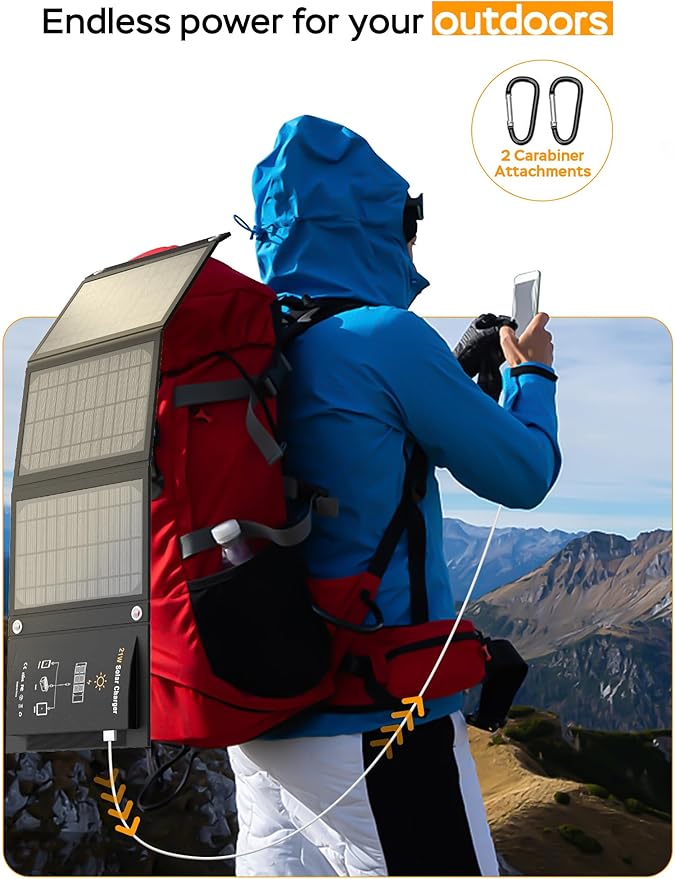 MARBERO 21W Portable Solar Panel Foldable Solar Panel Charger IP65 Waterproof - Image 7