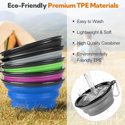 Dog Bowl Collapsible, 2 Pack Portable Foldable Travel Water Bowl Food Dishes - Image 6
