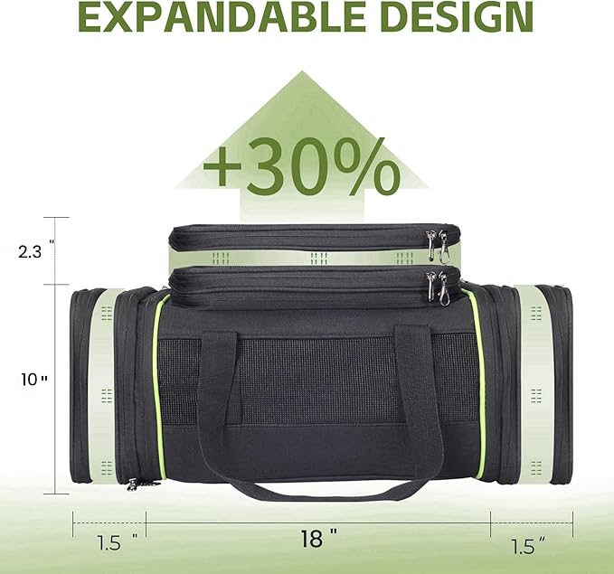 Black Expandable Pet Carrier for Cats/Dogs - Image 2