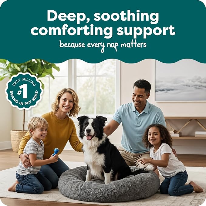 Furhaven 36" Round Calming Donut Dog Bed - Image 2