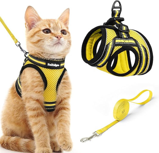 rabbitgoo Cat Harness and Leash, Step-in Escape Proof Kitten Harness Set by rabbitgoo