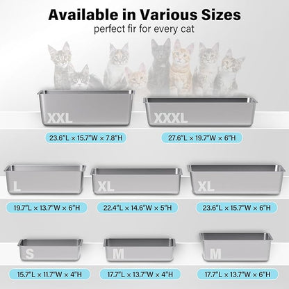 Stainless Steel Litter Box, Non Stick No Smell, Steel Litterbox - Image 6