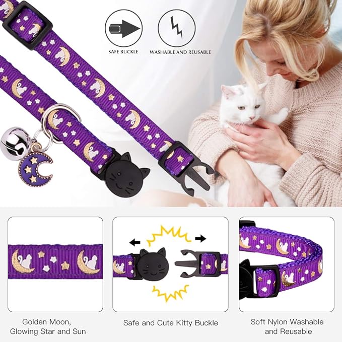 Baeuppit 2Pcs Breakaway Cats Collars Cat Collars - Image 2