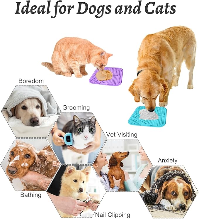 MateeyLife 2PCS Large Lick Mat for Dogs and Cats, Licking Mats for Dog Anxiety - Image 4