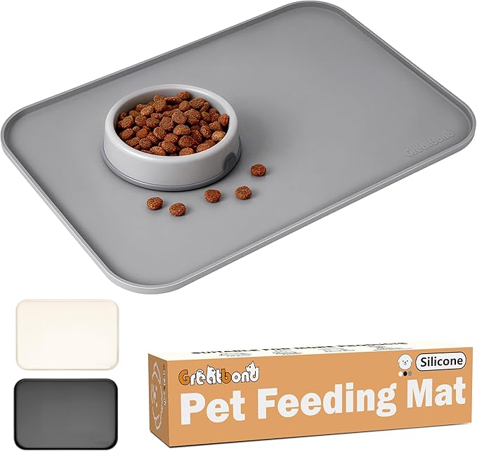 100% Waterproof Silicone Pet Feeding Mat, Warped Resistant Raised Edge BPA-Free by Unknown