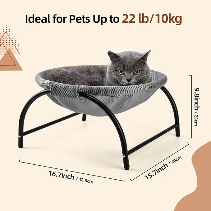 LIFLIX Raised Cat Hammock Bed, Free Standing Cat Cot - Image 2