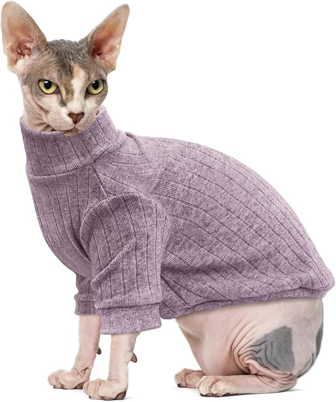 Idepet Sphynx Hairless Cats Sweater Shirt Kitten Soft Puppy Clothes Pullover - Image 3