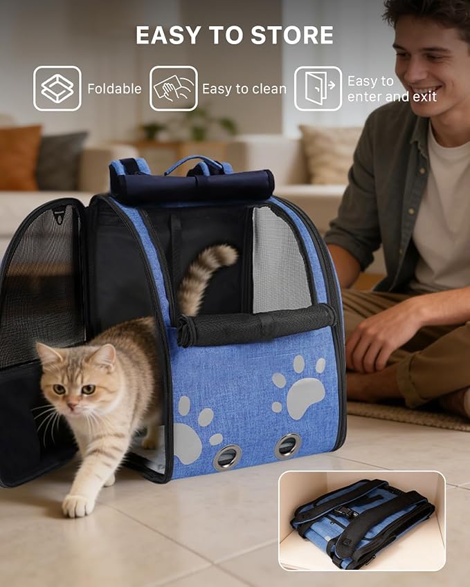 Cat Backpack Carrier, Ventilated Cat Backpack - Image 7