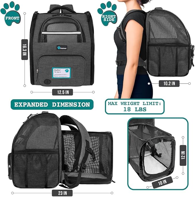 PetAmi Expandable Dog Backpack Carrier - Image 2