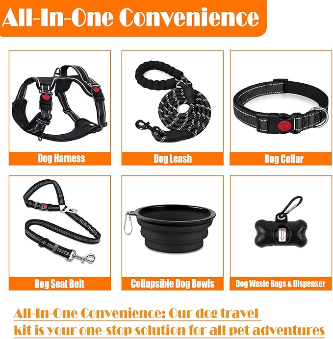 LOBEVE No Pull Dog Harness, Collar & Leash Set | Includes Dog Seat Belt - Image 2