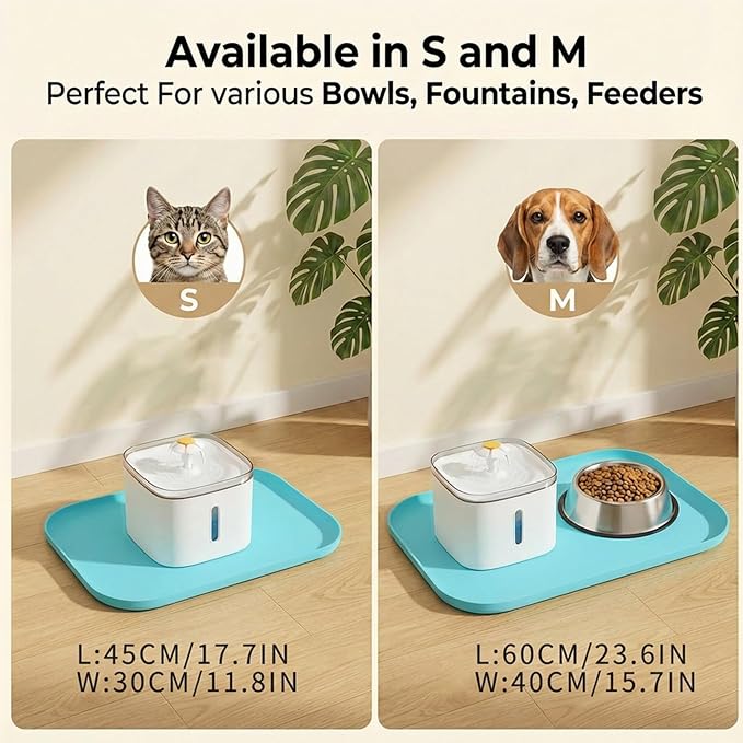 Waterproof Silicone Pet Feeding Mat Blue - Image 7