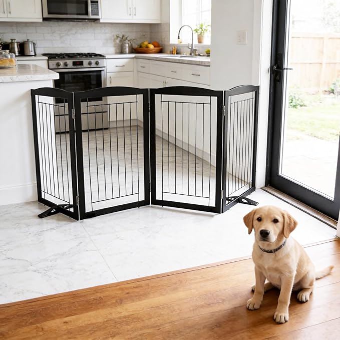 ZJSF Freestanding Dog Fence Indoor, Foldable Dog Gate - Image 2