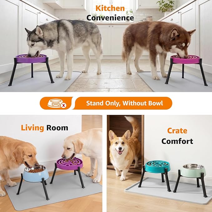 LOOBANI Elevated Dog Bowl Stand: Adjustable Width Anti-Slip Raised Dog Bowl - Image 6