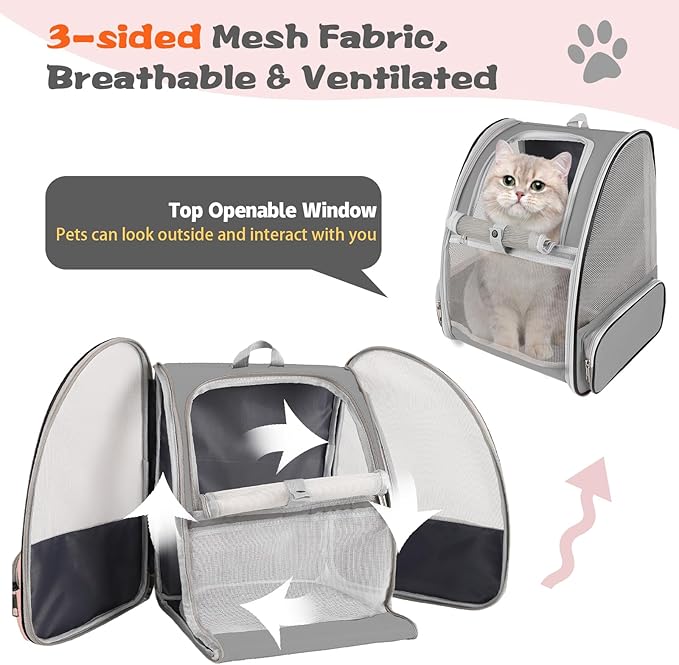 Cat Backpack Carrier, Pet Carrier Airline Approved - Image 3