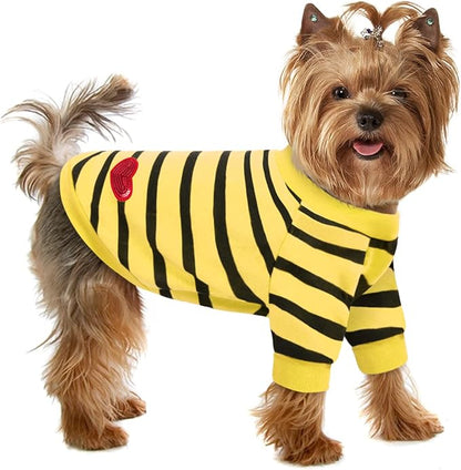 Pet Dog Striped T-Shirt Dogs Cats Cotton Vest Spring Summer Pet Apparel Tee by PREFERHOUSE