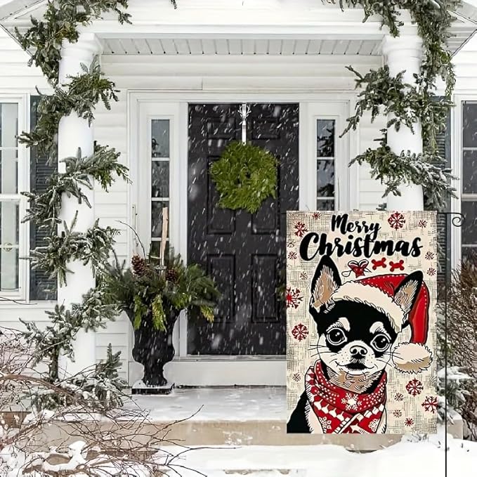 BlissYard Merry Christmas Dog Garden Flag 12x18 Inch Double Sided Holiday Dog - Image 3