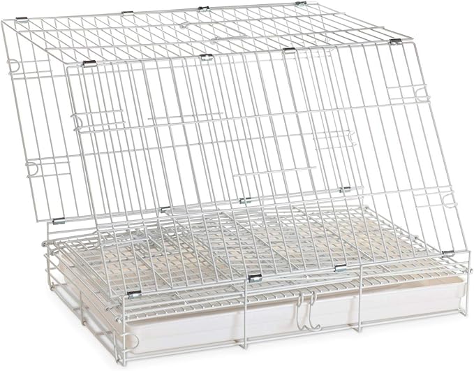 White Durable Metal Easy Foldable Travel Vet Carrier Perch Stand Metal Cage - Image 8