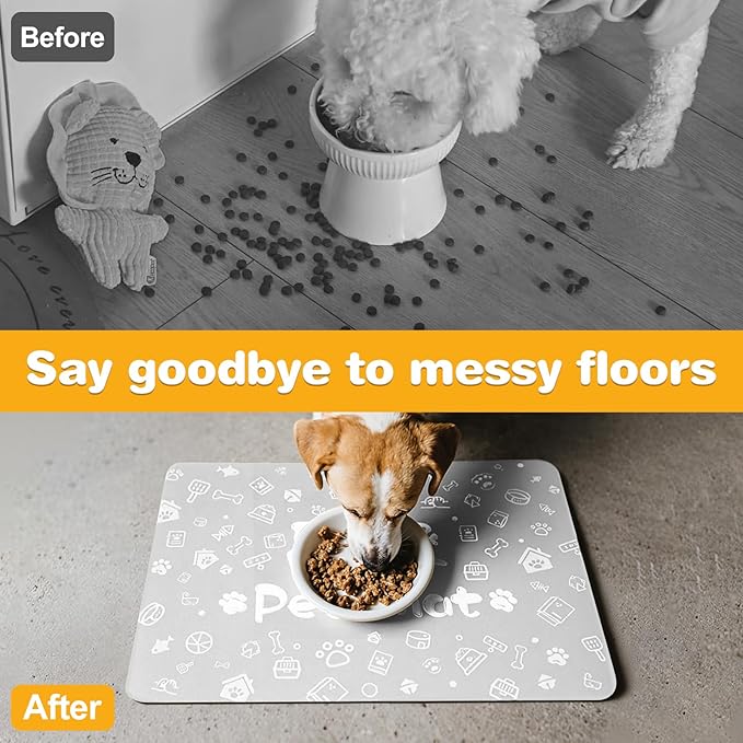 Pet Feeding Mat, Dog Cat Mat for Food and Water, Dog Bowl Waterproof Placemat - Image 4