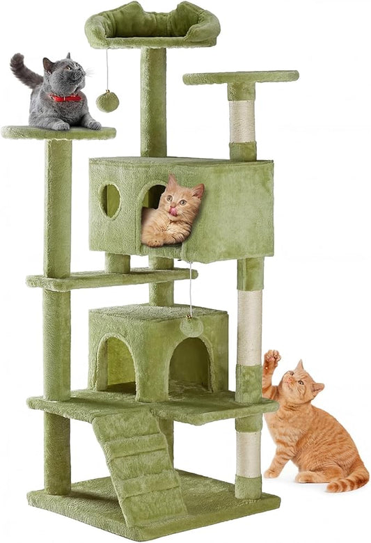 DUMOS 54-inch Indoor Cat Tree Tower –Multi-Level Pet House by DumosLifestyle