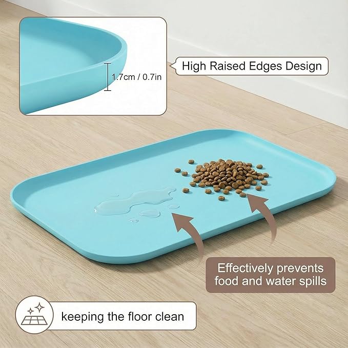Waterproof Silicone Pet Feeding Mat Blue - Image 3