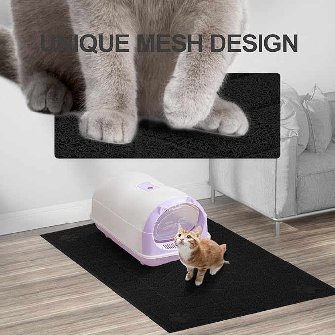 Cat Litter Mat, Litter Trapping Mat Soft on Kitty Paws, Waterproof, Easy Clean - Image 6