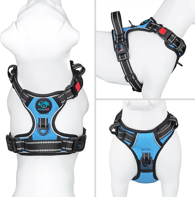 PHOEPET No Pull Dog Harness Medium Reflective Front Clip Vest - Image 2