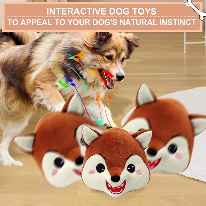 BABORUI Interactive Dog Toys Fox, Jumping Squeaky Dog Toys - Image 2