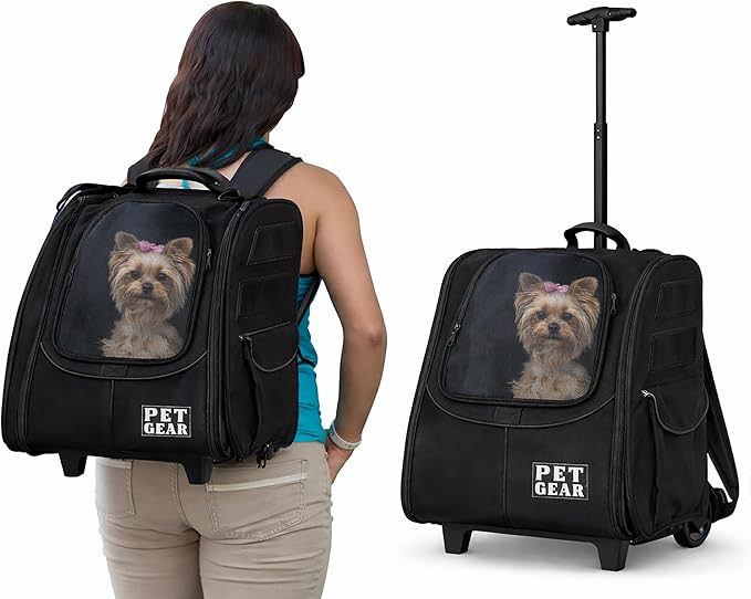 Pet Gear I-GO2 Traveler Roller Backpack, Travel Carrier, Car Seat by PetGear