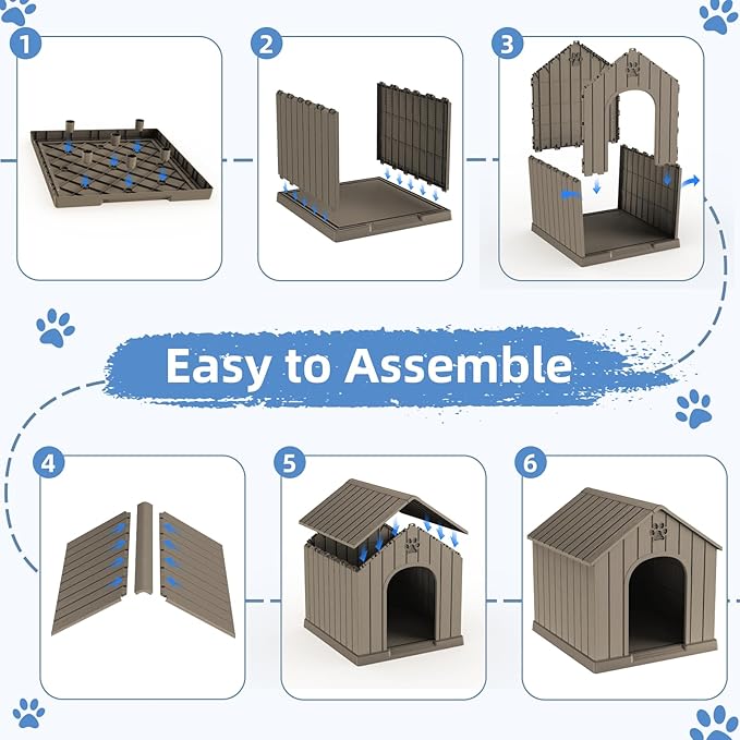 Small Dog House Indoor，Weatherproof Resin Outdoor Dog House - Image 6