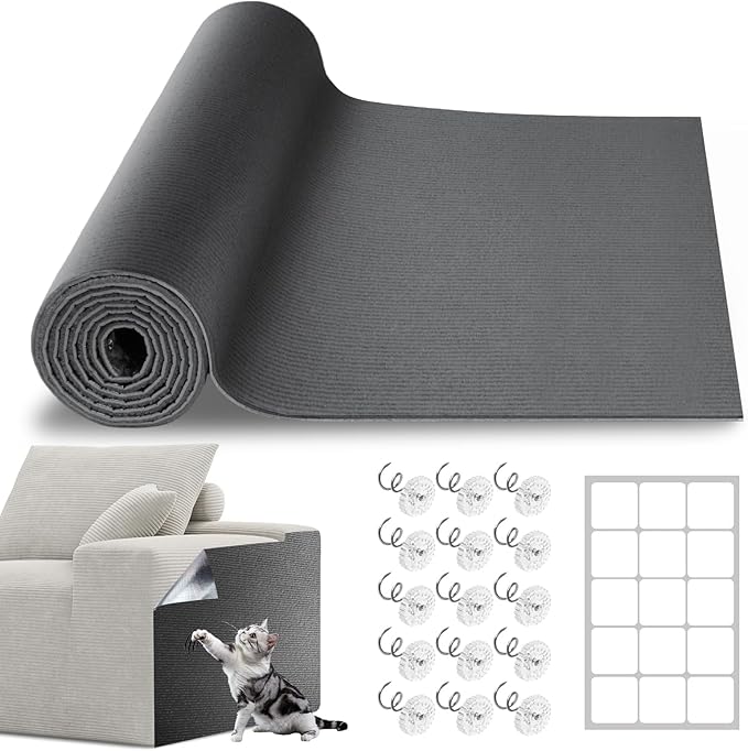 Cat Scratch Furniture Protector, 78.7"x15.8" Trimmable Anti-Scratch Mat by Vefhby