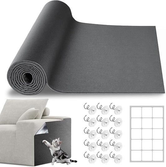 Cat Scratch Furniture Protector, 78.7"x15.8" Trimmable Anti-Scratch Mat by Vefhby
