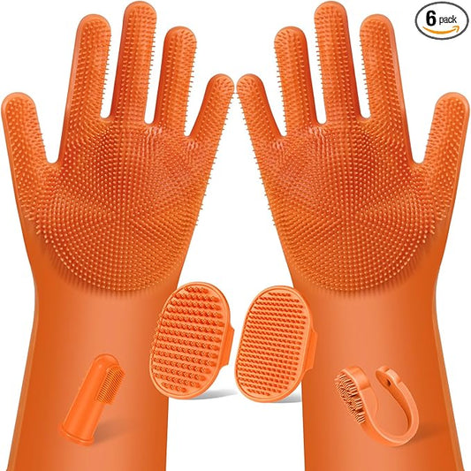 Augwind 6PCS Pet Grooming Kit for Dogs, Cats and Horses | Dog Washing Gloves | by Augwind