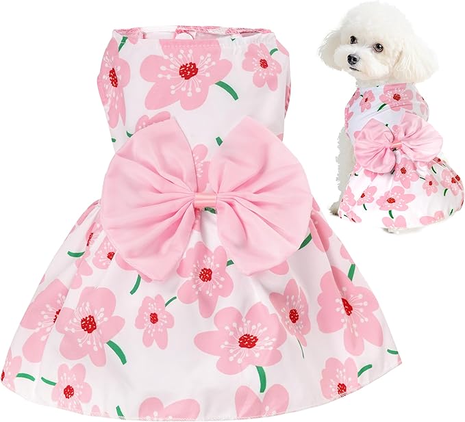 choyaxo Floral Dog Dress Cute Dog Skirt Pet Dress Summer Pet Clothes by choyaxo