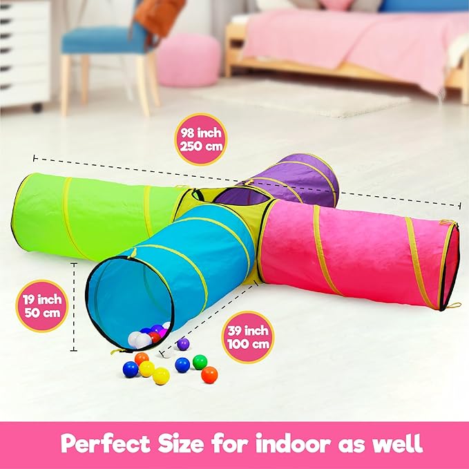 Hide N Side Kids Play Tunnels, Indoor Outdoor Crawl Through Tunnel - Image 5
