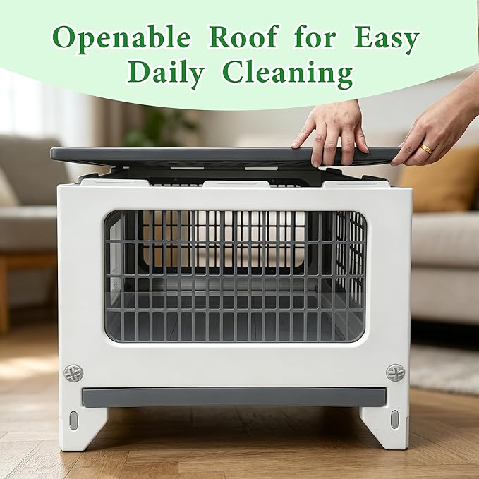 Rabbit Hutch Outdoor Indoor Plastic Waterproof Bunny Cage Enclosure Chew-Proof - Image 7