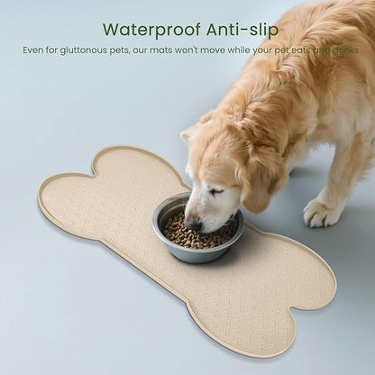 PWTAA Dog Food Mat Anti-Slip Silicone Dog Bowl Mat Thicker Pet Placemat - Image 4