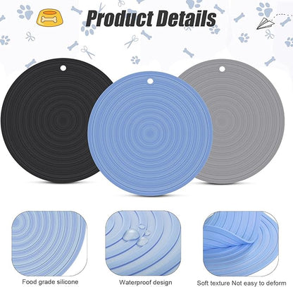 3 Pieces Silicone Pet Food Mat Feeding Mat - Image 3