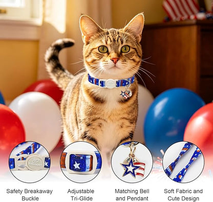 2 Pack 4th of July Cat Collars - Image 3