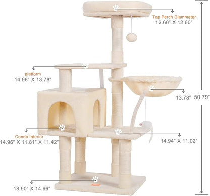 Heybly Cat Tree with Toy, Cat Tower condo - Image 3