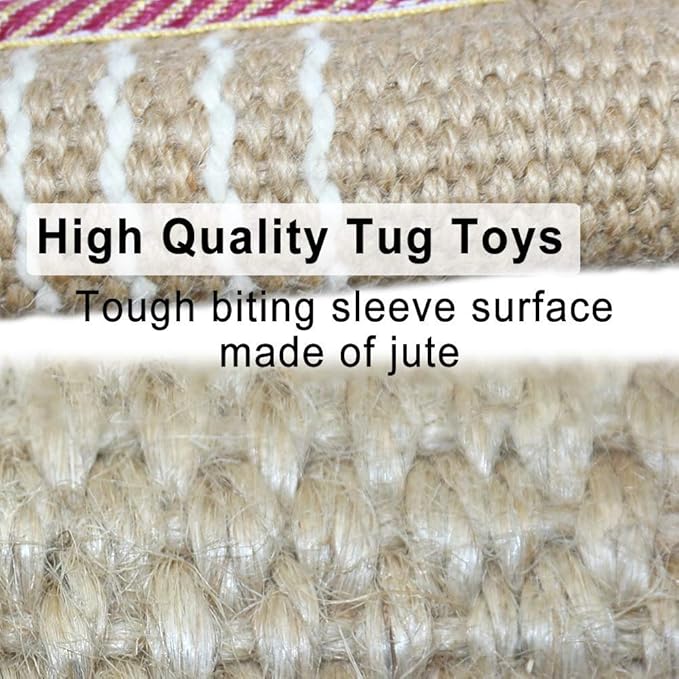DGSL Dog Tug Toy, Tug of War Dog Toy Jute Bite Pillow - Image 4