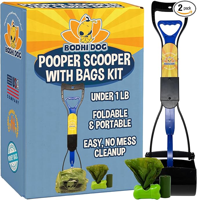 Bodhi Dog Complete Poo Pack- 24" Pooper Scooper, Poop Bags, & Waste Bag Holder by BodhiDog